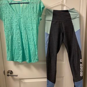 Victoria’s Secret Pink leggings VSX shirt S